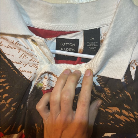 Y2K Cotton Traders Declaration of Independence Full Body America Eagle Polo - Picture 4 of 5